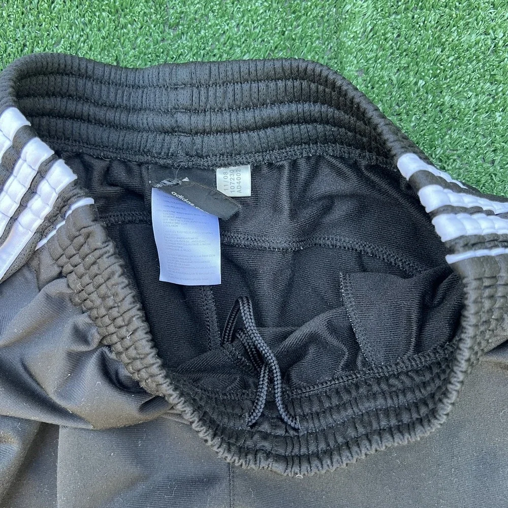 Vintage Adidas Pants Mens XL Black White‎ Striped Wide-Leg Baggy Basketball Y2K